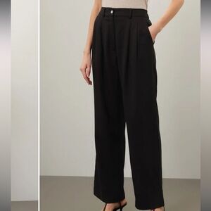 Donni twill pleated black trousers - medium
